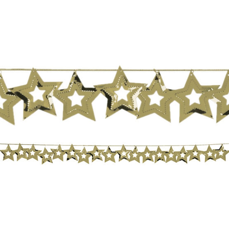 Gold Stars 9 ft Foil Garland