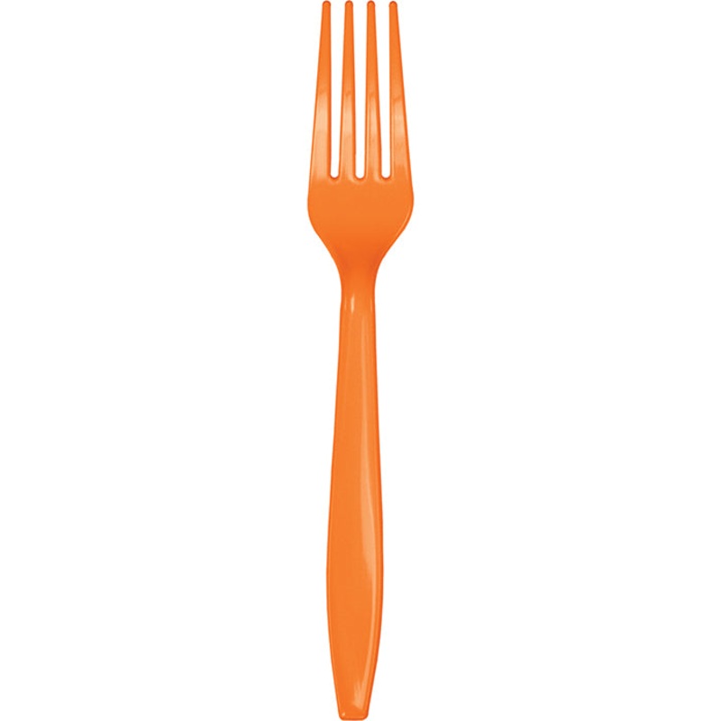 Sunkissed Orange Plastic Forks (24/Pkg)