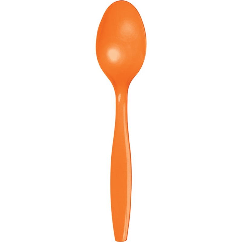 Sunkissed Orange Plastic Spoons (24/Pkg)