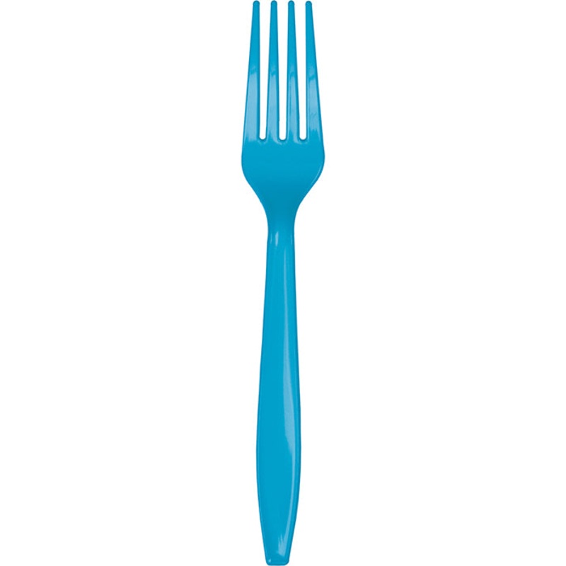 Turquoise Blue Plastic Forks (24/Pkg)