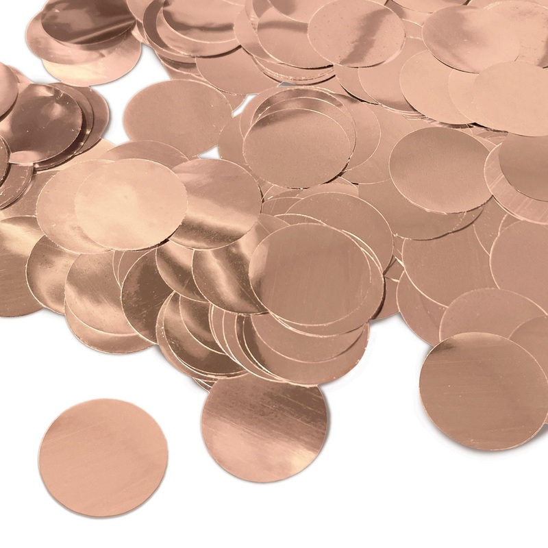 12 Pack Beistle Metallic Deluxe Dot Party Confetti - rose gold (0.5 Oz/Pkg)
