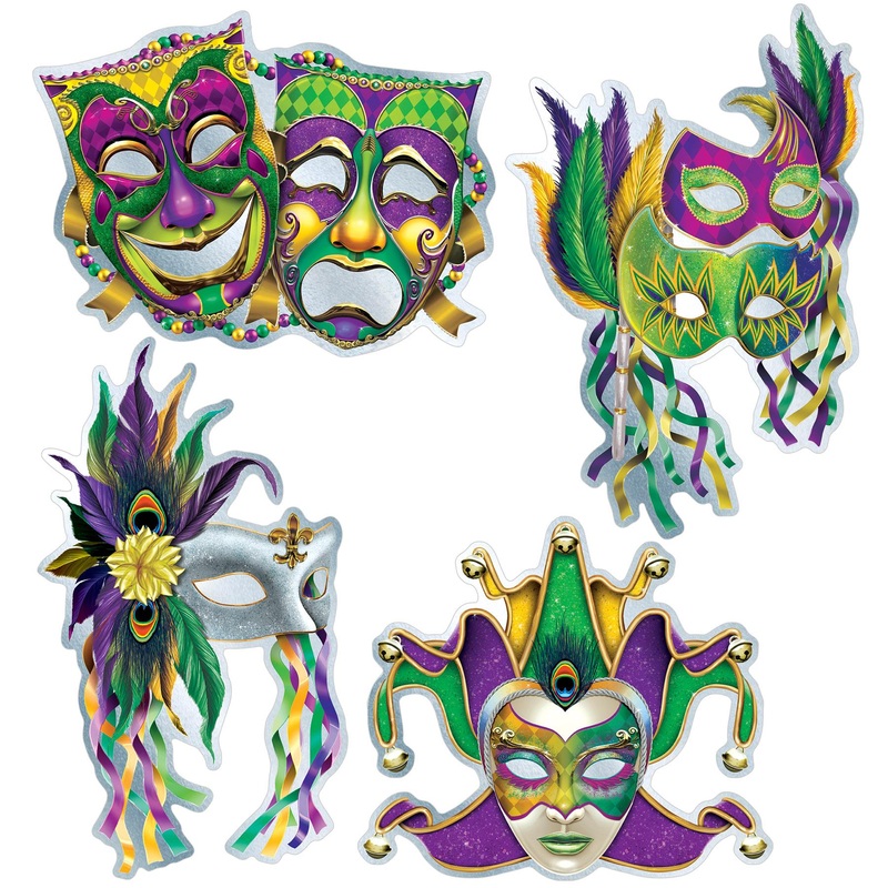 48 Pack Beistle Foil Mardi Gras Mask Cutouts