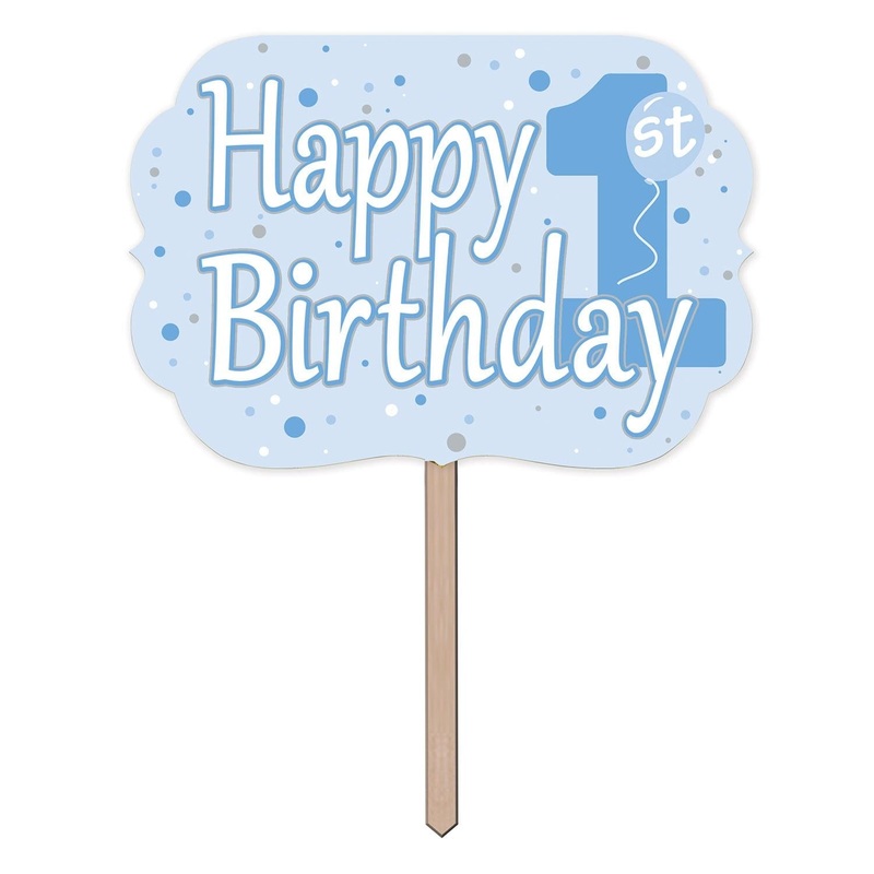 6 Pack Beistle 1st Birthday Party Yard Sign - Blue