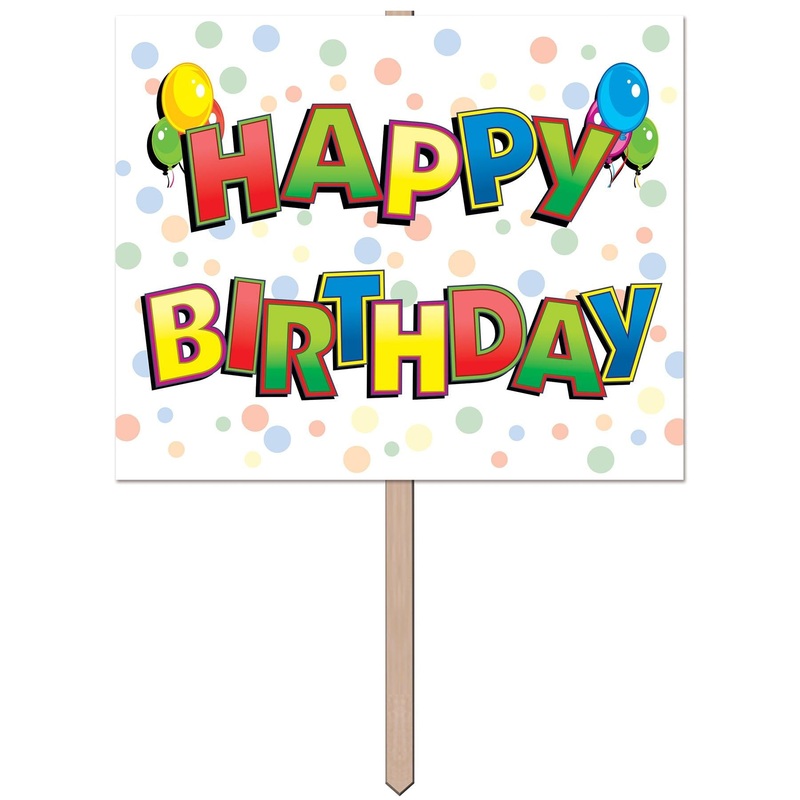 6 Pack Beistle Balloon Happy Birthday Party Yard Sign