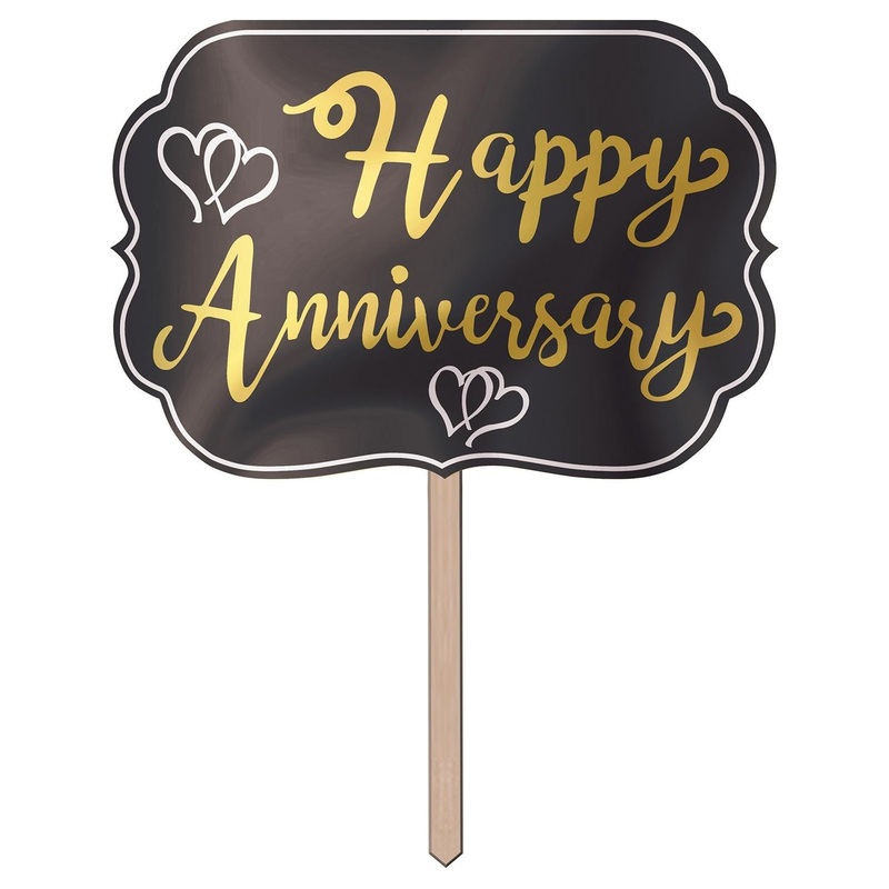 6 Pack Beistle Foil Happy Anniversary Yard Sign