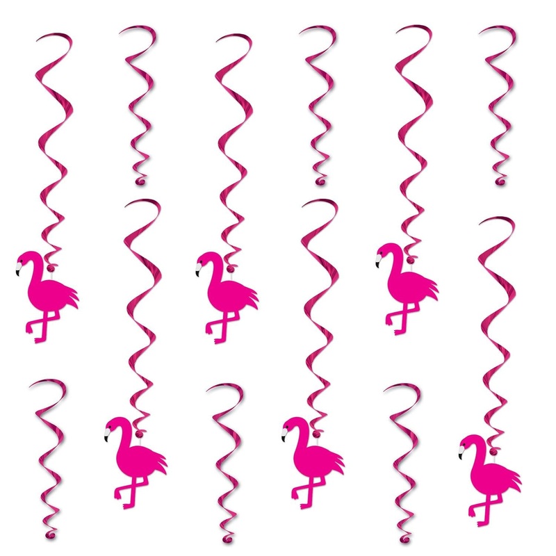 72 Pack Beistle Luau Party Flamingo Whirls