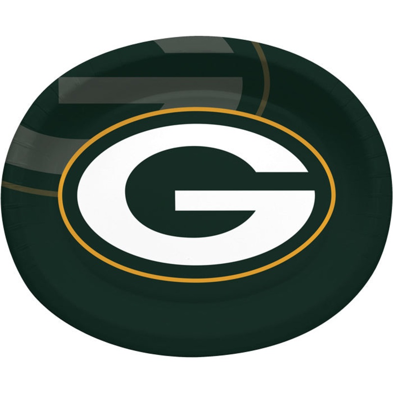 Green Bay Packers Oval Platter 10" X 12" (8/Pkg)