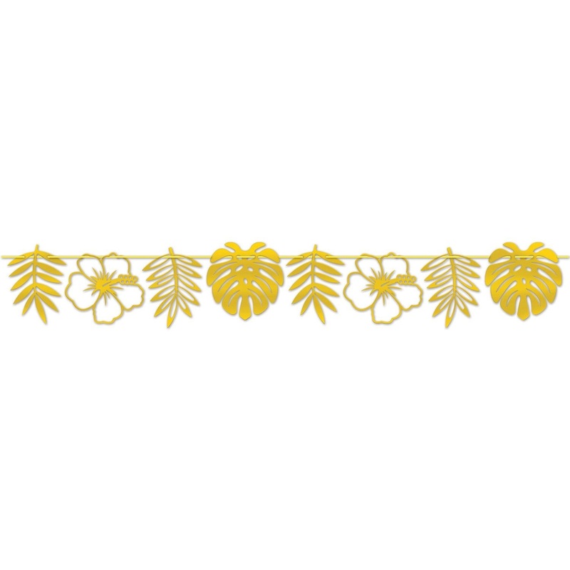 12 Pack Beistle Luau Party Foil Die-Cut Floral Streamer