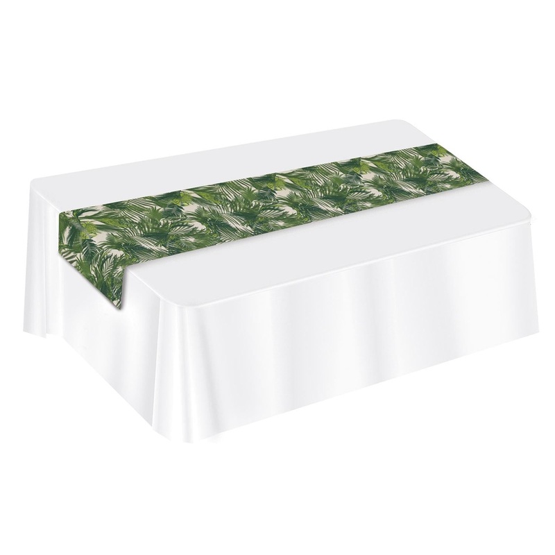 12 Pack Beistle Luau Party Palm Leaf Fabric Table Runner
