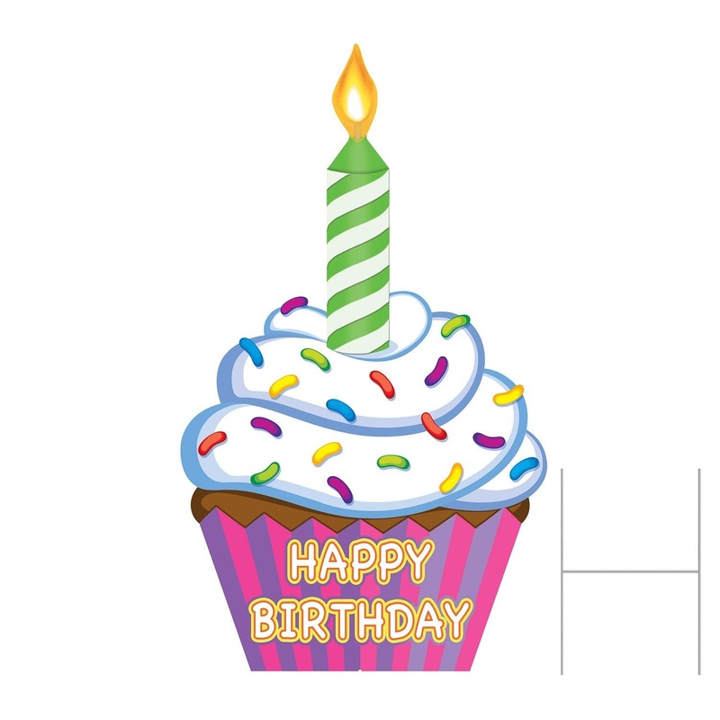 2 Pack Beistle Plastic Jumbo Cupcake Yard Sign