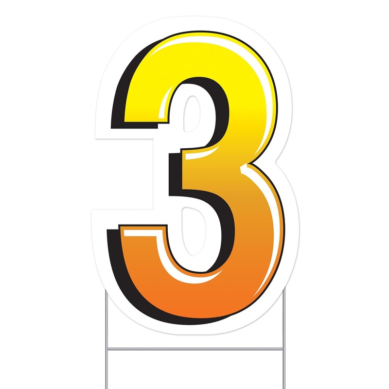 3 Pack Beistle Plastic 3 Party Yard Sign