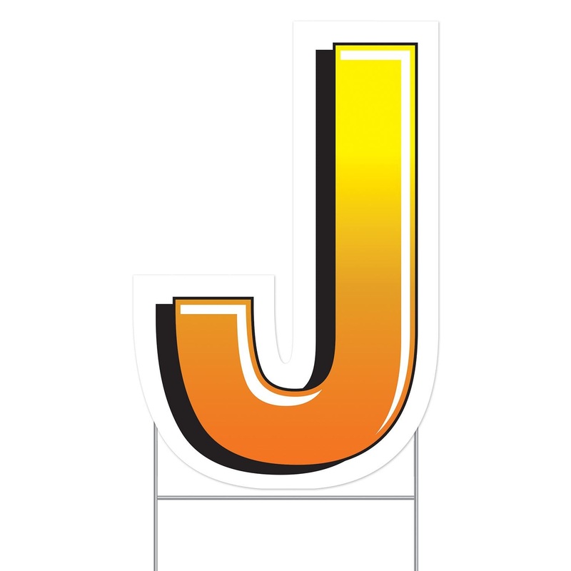 3 Pack Beistle Plastic J Party Yard Sign