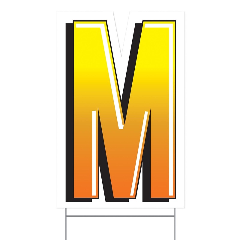 3 Pack Beistle Plastic M Party Yard Sign