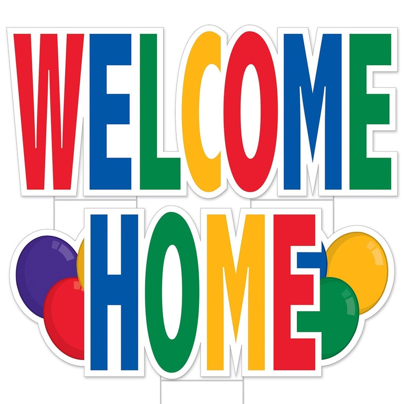 4 Pack Beistle Plastic Jumbo "Welcome Home" Yard Sign Set