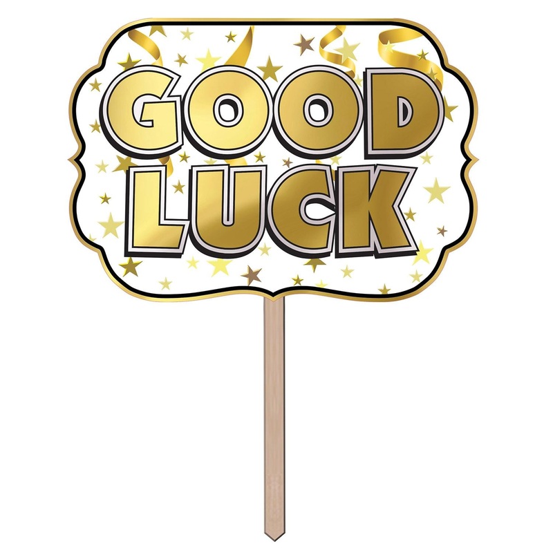 6 Pack Beistle Foil "Good Luck" Party Yard Sign