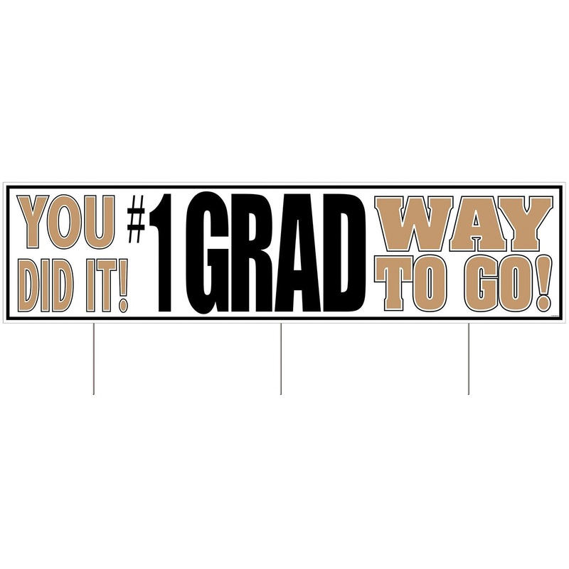 6 Pack Beistle Graduation Party Plastic Jumbo Grad Yard Sign