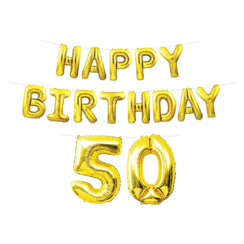 6 Pack Beistle Happy Birthday Party 50th Balloon Streamer