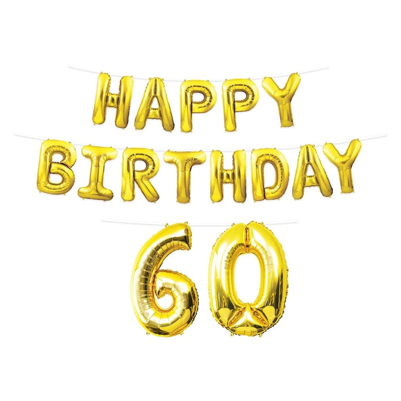 6 Pack Beistle Happy Birthday Party 60th Balloon Streamer