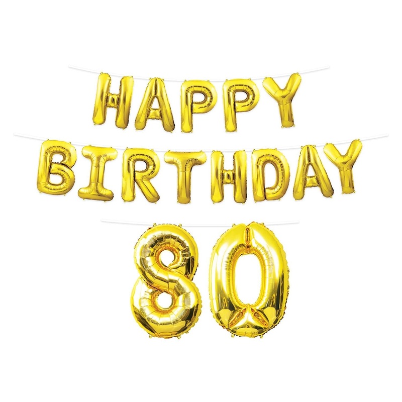 6 Pack Beistle Happy Birthday Party 80th Balloon Streamer