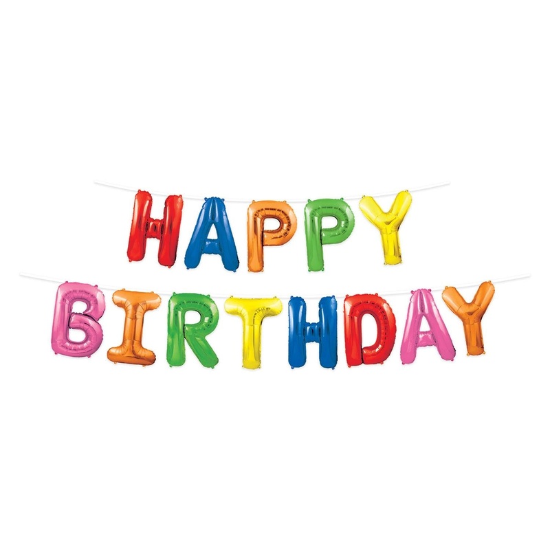 6 Pack Beistle Happy Birthday Party Balloon Streamer - Multi-Color