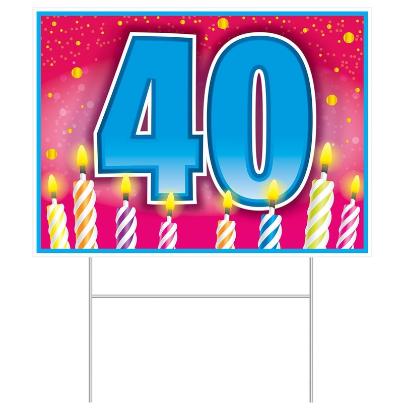6 Pack Beistle Plastic 40th Birthday Party Yard Sign