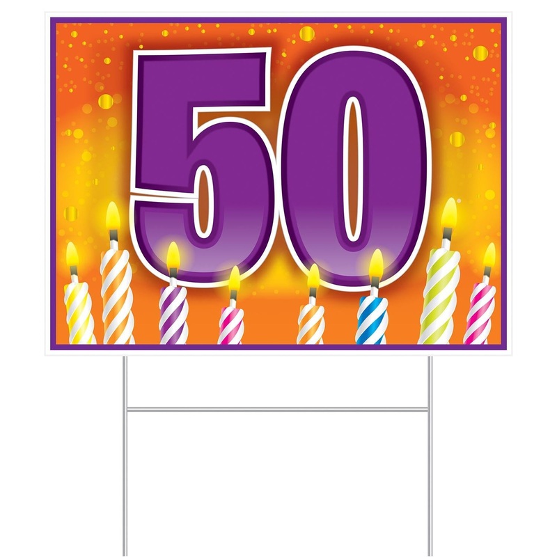 6 Pack Beistle Plastic 50th Birthday Party Yard Sign