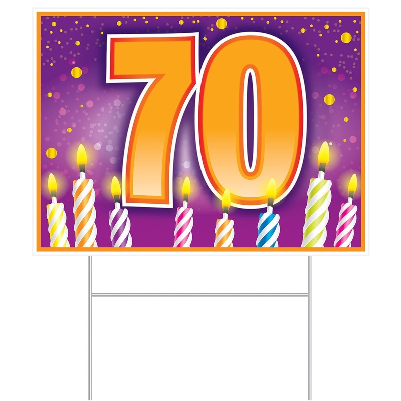 6 Pack Beistle Plastic 70th Birthday Party Yard Sign