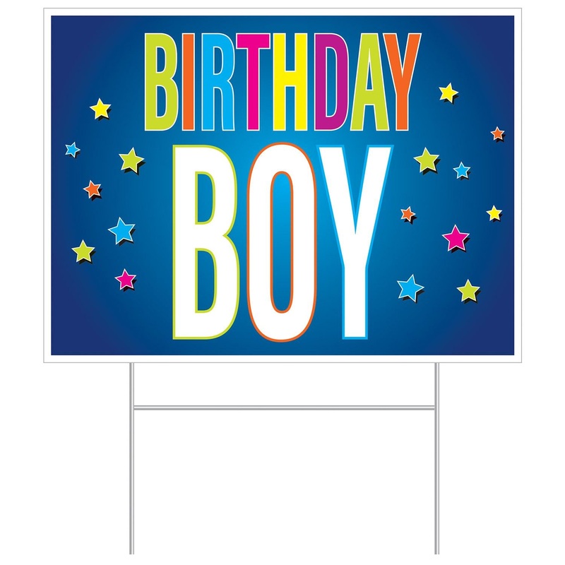 6 Pack Beistle Plastic Birthday Party Boy Yard Sign