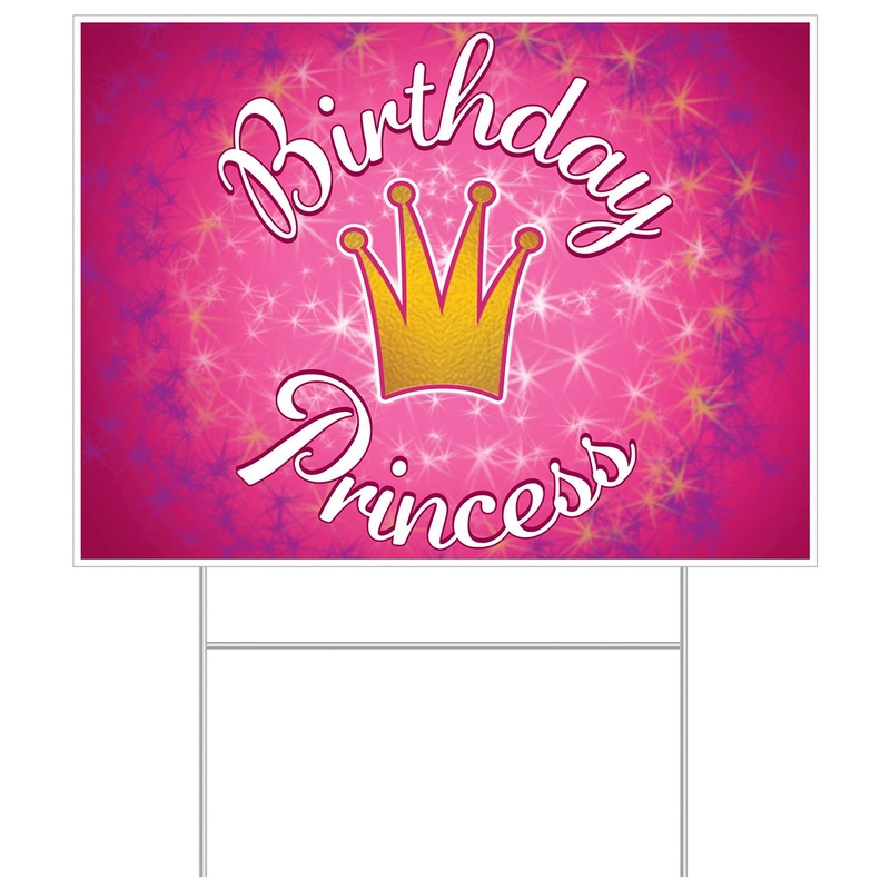 6 Pack Beistle Plastic Birthday Party Princess Yard Sign