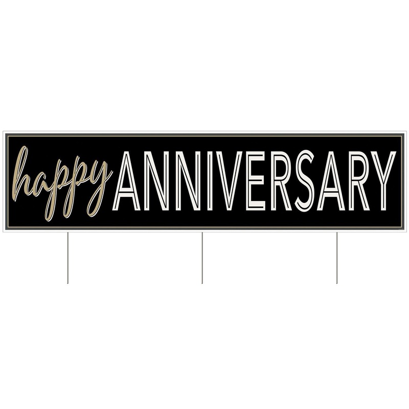6 Pack Beistle Plastic Jumbo Happy Anniv Yard Sign