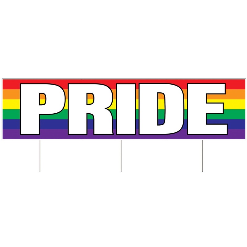 6 Pack Beistle Plastic Jumbo Pride Party Yard Sign