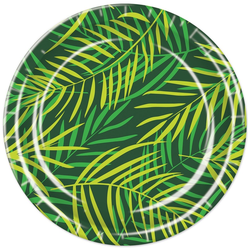 96 Pack Beistle Luau Party Palm Leaf Paper Plates 9 inch