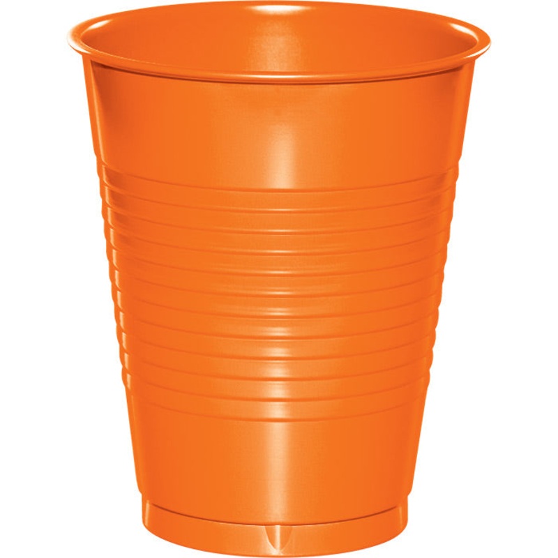 Sunkissed Orange Plastic Cups (20/Pkg)