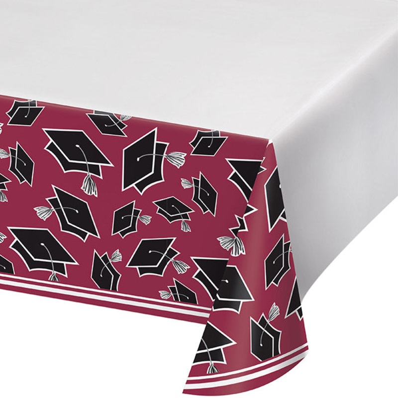 Burgundy Graduation Red Table Cover