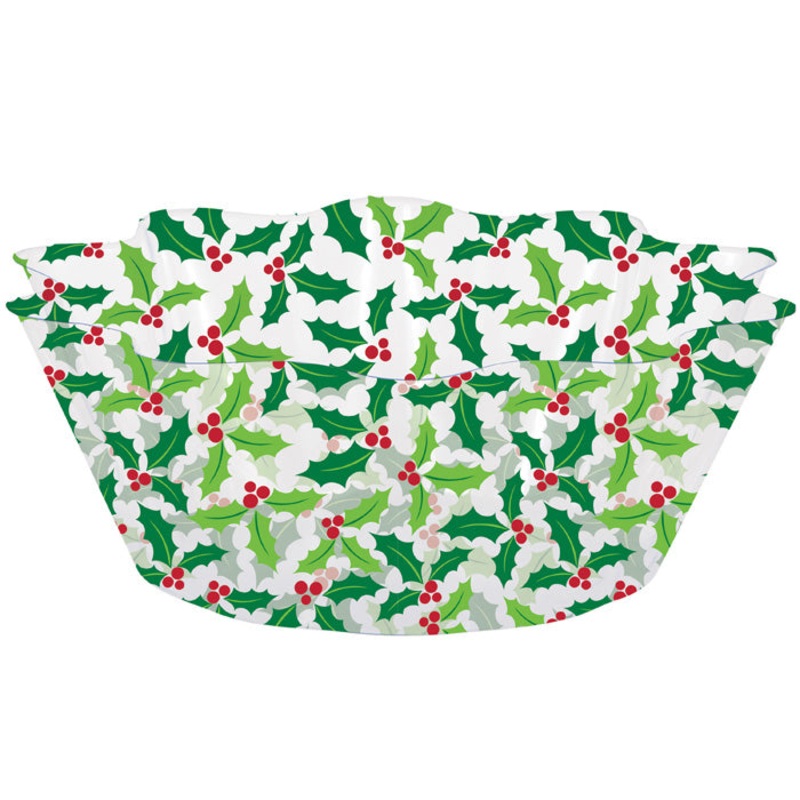 Holly Fluted 8" Plastic Bowl