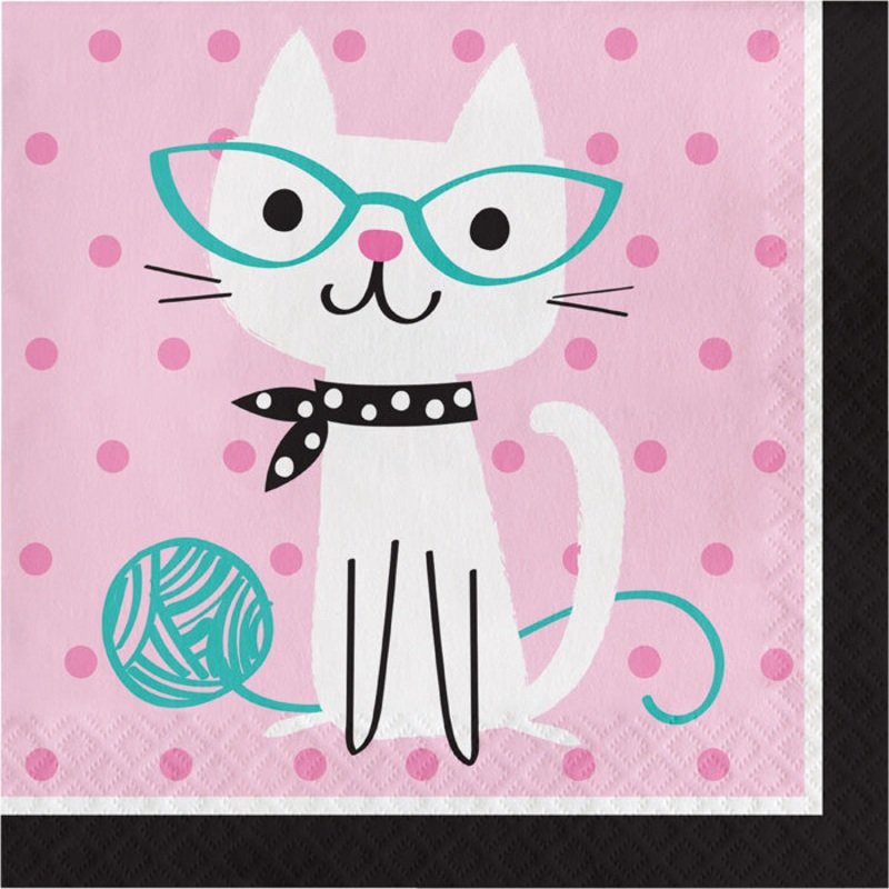 Purr-Fect Cat Party Napkins (16/Pkg)