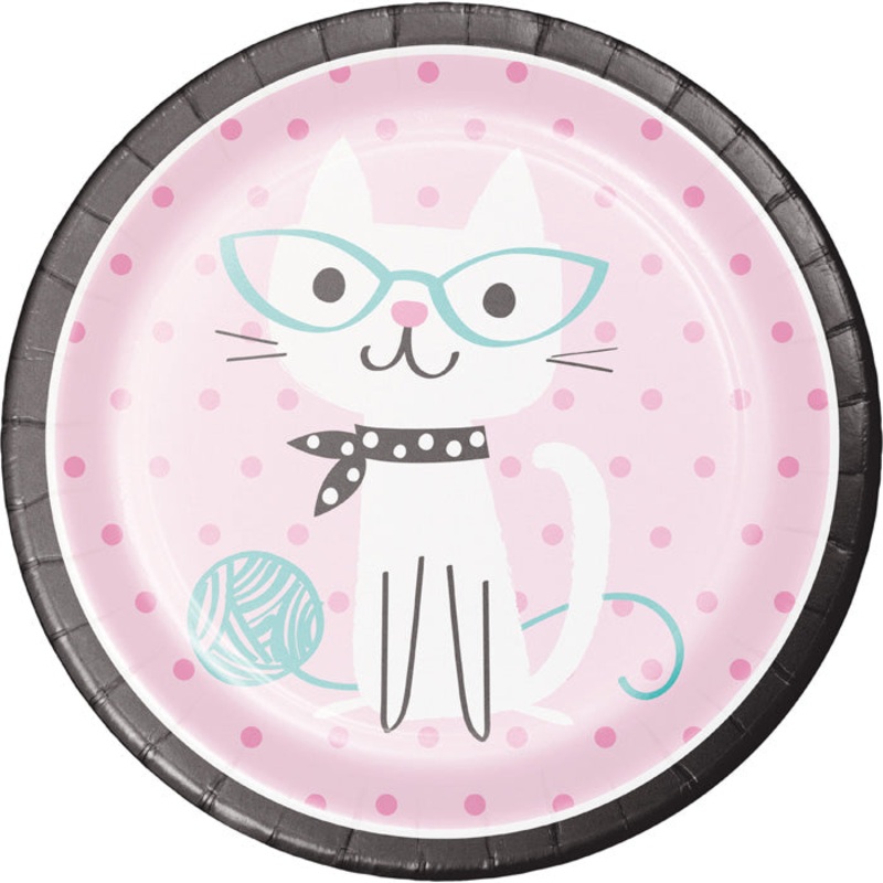 Purr-Fect Cat Party Paper Plates (8/Pkg)