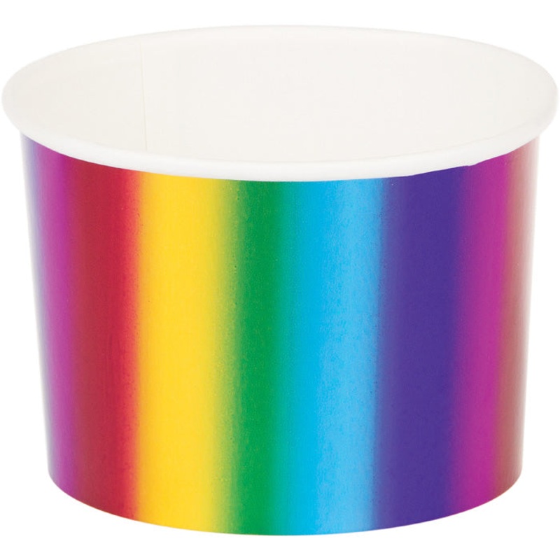 Rainbow Foil 8 oz Paper Treat Cups (6/Pkg)