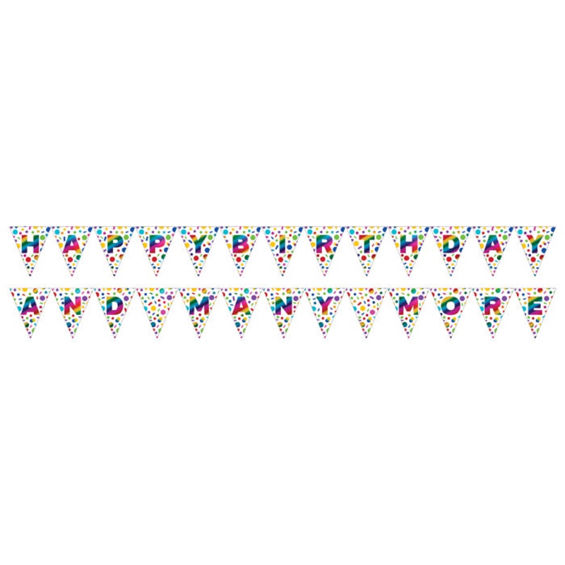 Rainbow Foil Birthday 2-Sided Pennant Banner