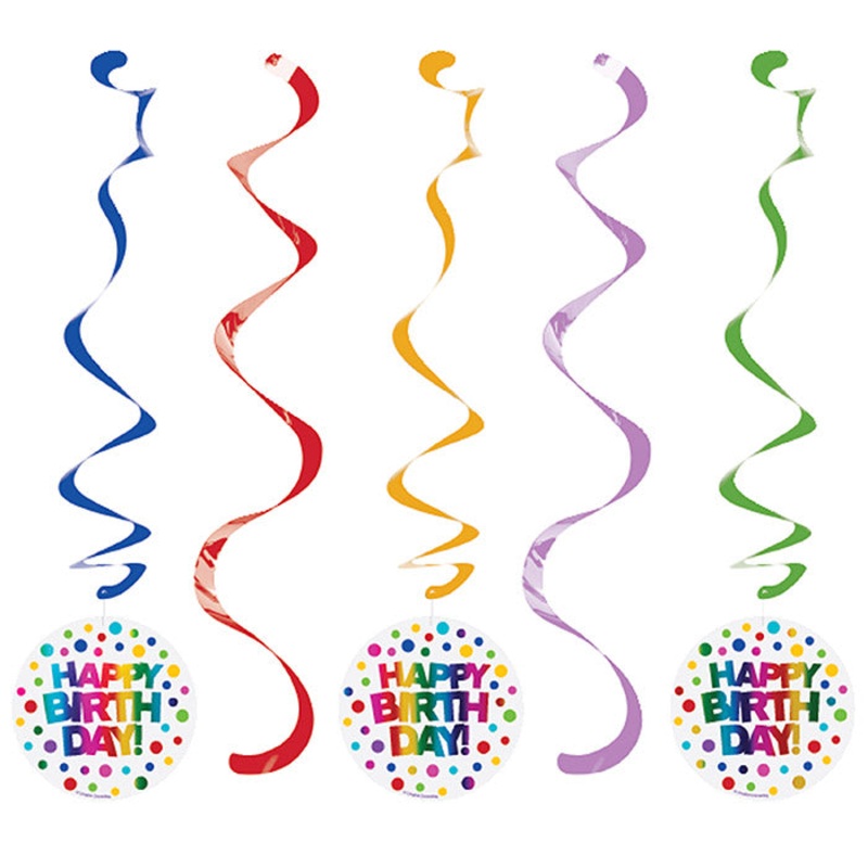 Rainbow Foil Dizzy Danglers (5/Pkg)
