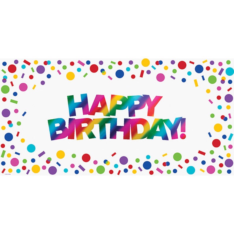 Rainbow Foil Happy Birthday Banner