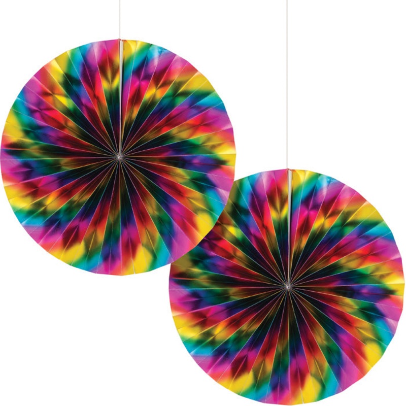 Rainbow Foil Paper Fans (2/Pkg)