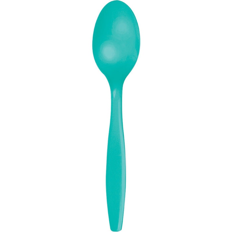 Teal Lagoon Plastic Spoons (24/Pkg)