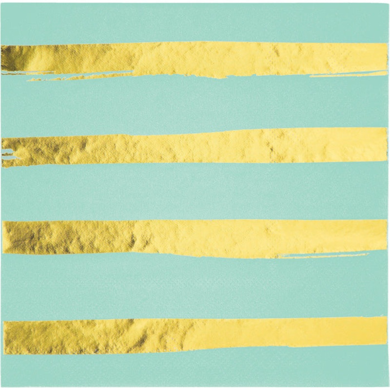 Toc Fresh Mint Foil Luncheon Napkin 3Ply, Foil Stamp (16/Pkg)