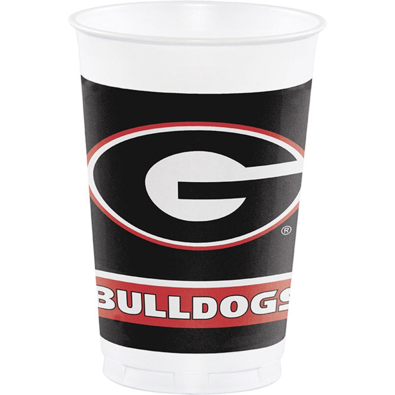Georgia Bulldogs 20 Oz Plastic Cups (8/Pkg)
