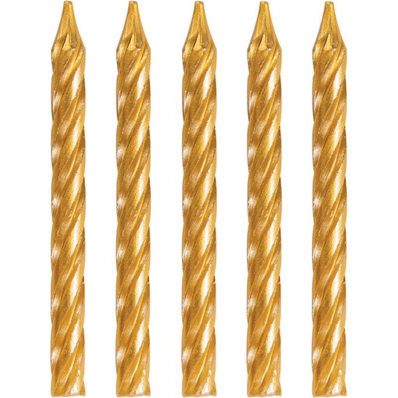 Gold Spiral Candles (24/Pkg)