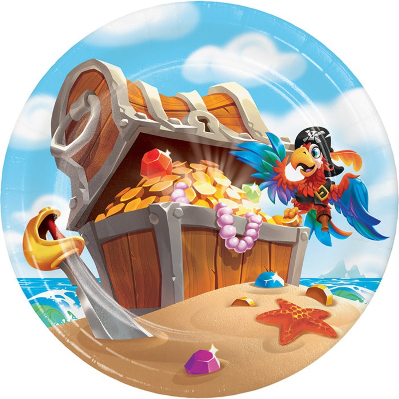 Pirate Treasure Paper Dessert Plates (8/Pkg)