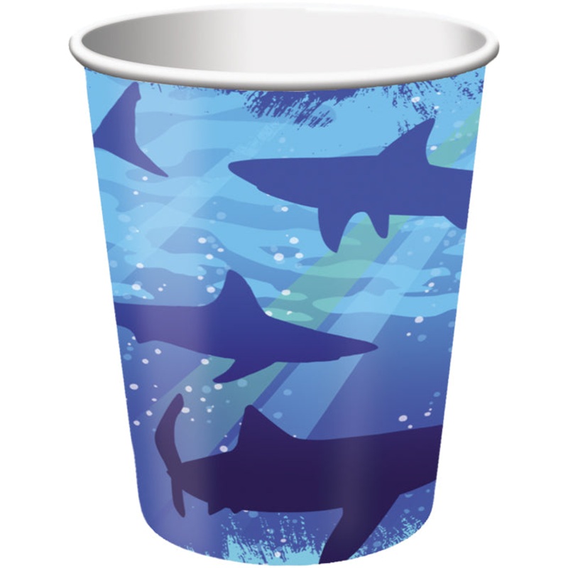 Shark Splash Hot/Cold Paper Cups 9 Oz (8/Pkg)