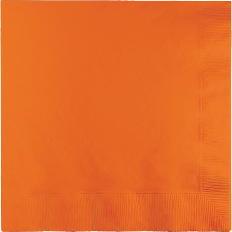 Sunkissed Orange Dinner Napkins 3Ply 1/4Fld (25/Pkg)