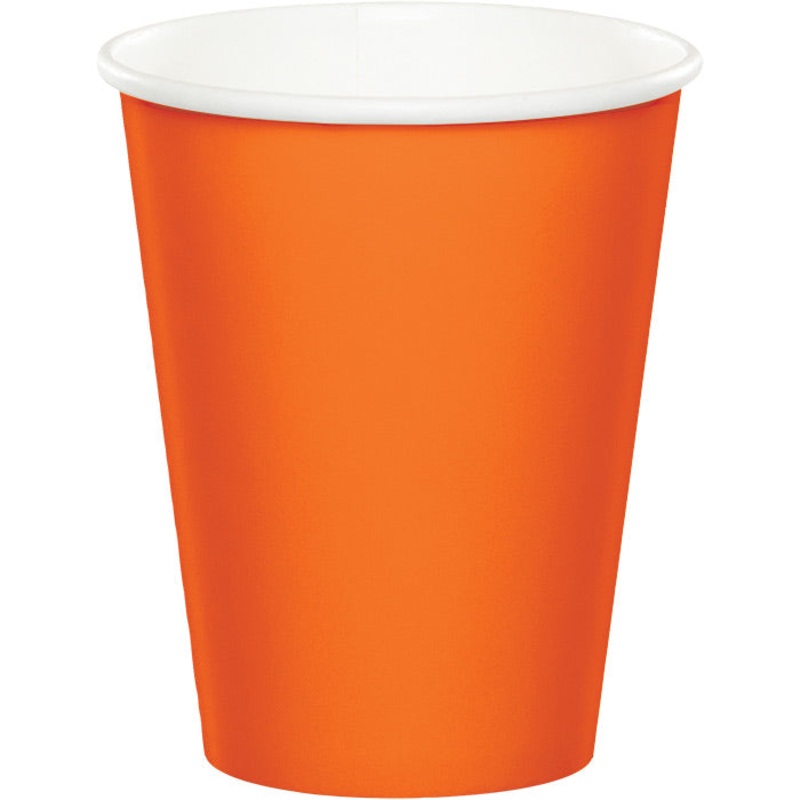 Sunkissed Orange Hot/Cold Paper Cups 9 Oz (24/Pkg)